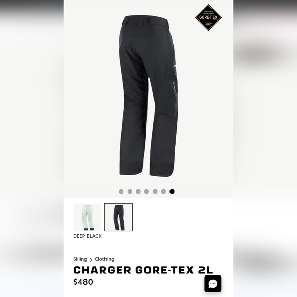 Salomon Charger GTX 2L Ski Pants - Black - Picture 3 of 6
